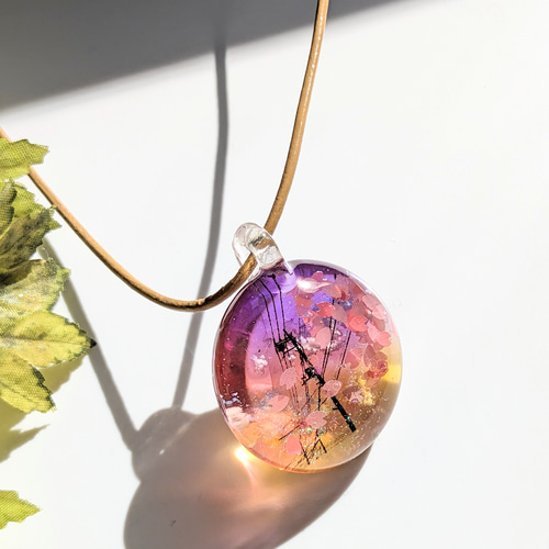 あき様❤レジン❤ペンダント No 173】ハンドメイド 中秋の月 和柄 和風 猫 アクセサリー