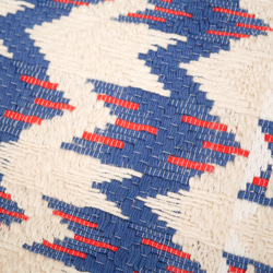 手織りのマット（ガラ紡の糸とスーピマコットンの糸)58cm×117cm 4枚目の画像