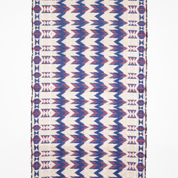手織りのマット（ガラ紡の糸とスーピマコットンの糸)58cm×117cm 1枚目の画像