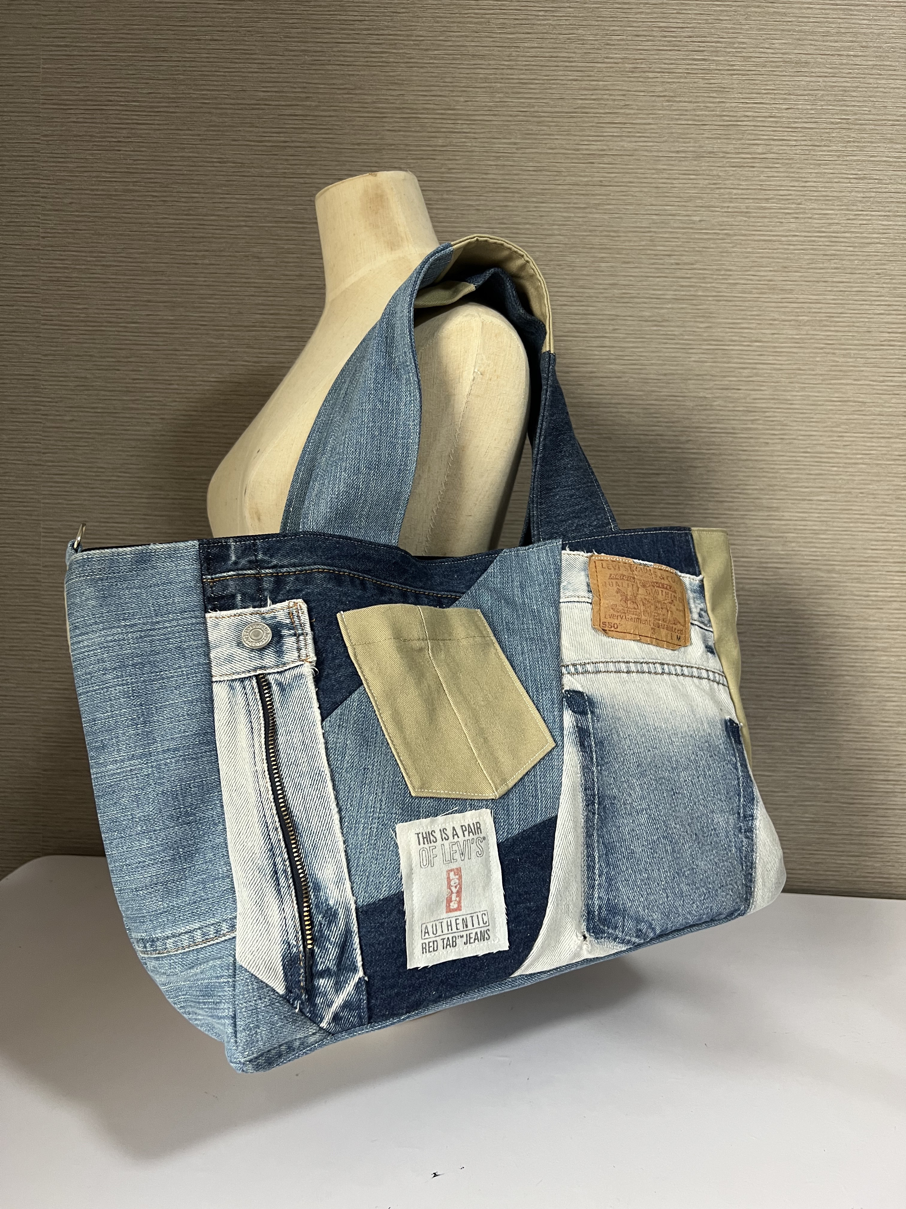 ハンドバッグ トートバッグ ハンドメイド デニムリメイク デニム