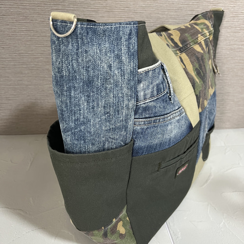 ハンドバッグ トートバッグ ハンドメイド デニムリメイク デニム