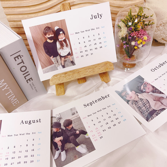 2L 卓上 開始月が選べる 光沢紙 【B】 写真入り 2024年カレンダー カレンダー 子供 ペット プレゼント 6枚目の画像