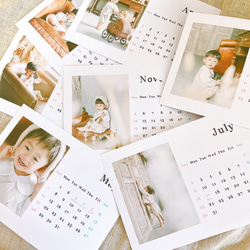2L 卓上 開始月が選べる 光沢紙 【B】 写真入り 2024年カレンダー カレンダー 子供 ペット プレゼント 2枚目の画像