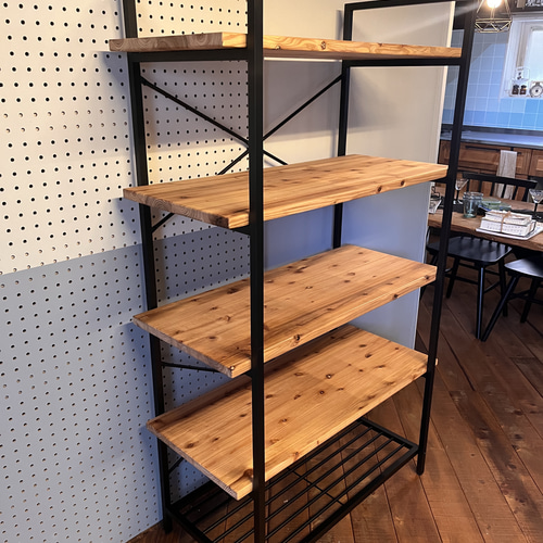 アイアンフレームの5段シェルフ 棚 棚・シェルフ・ラック 魔法の家具屋