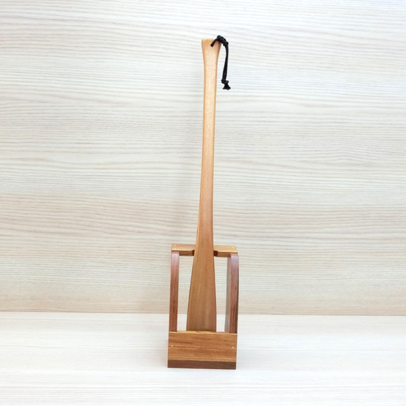 欅（ケヤキ）の靴べら スタンドセット 靴ベラ 内海木工所 通販