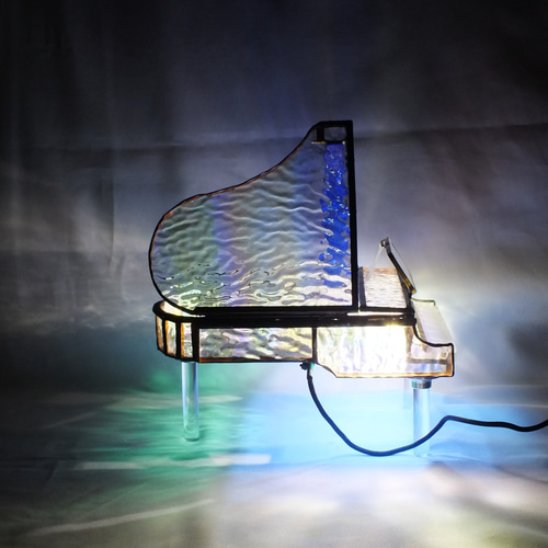 きらきらクリスタルのグランドピアノ 青の突上棒 TYPE9；LED