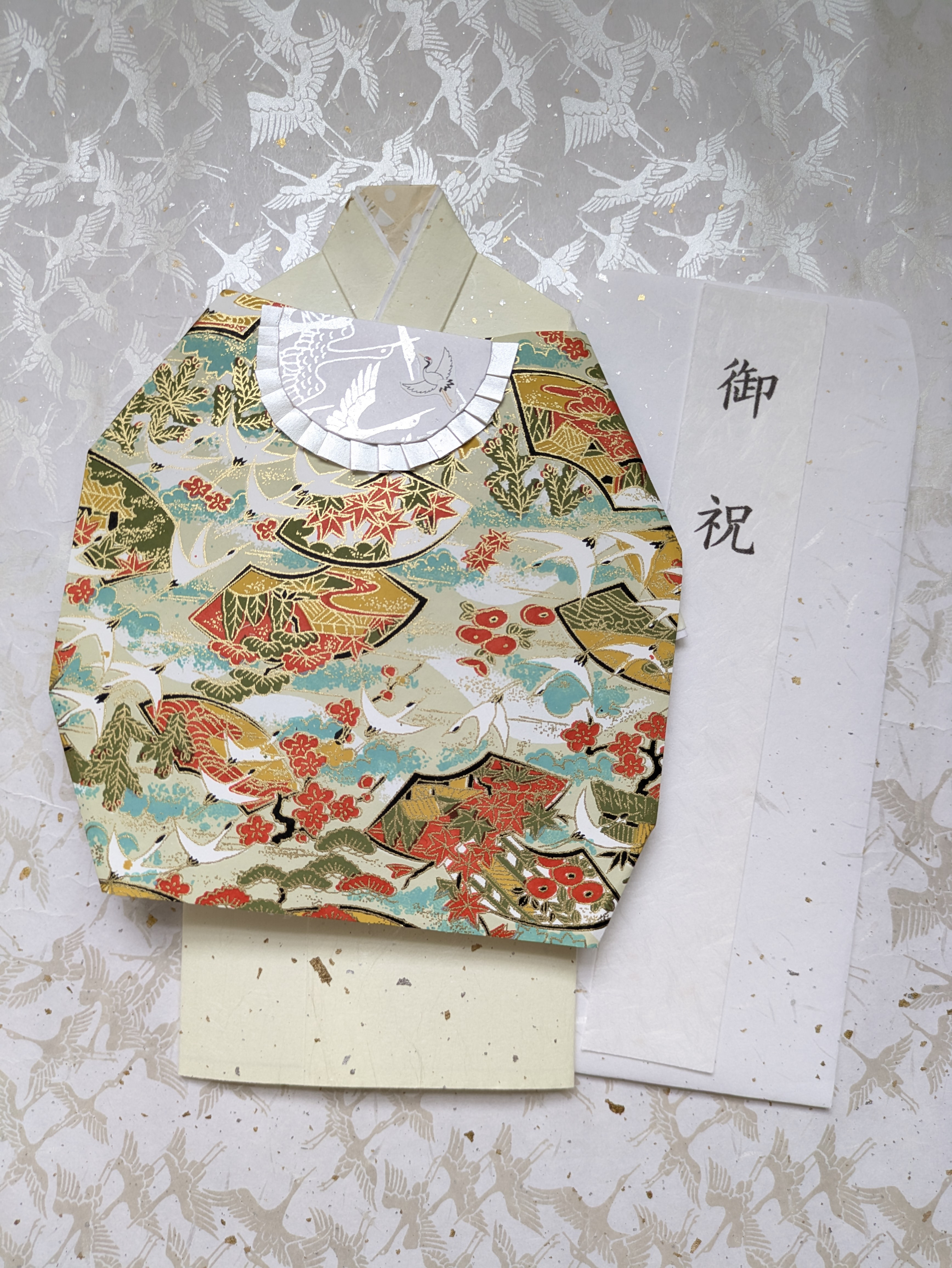 【専用 ご注文品】着物のお祝い袋◇婚礼◇友禅和紙 aurora(ファッション) 御祝儀袋 ご祝儀袋友禅 和風 金封 ご祝儀
