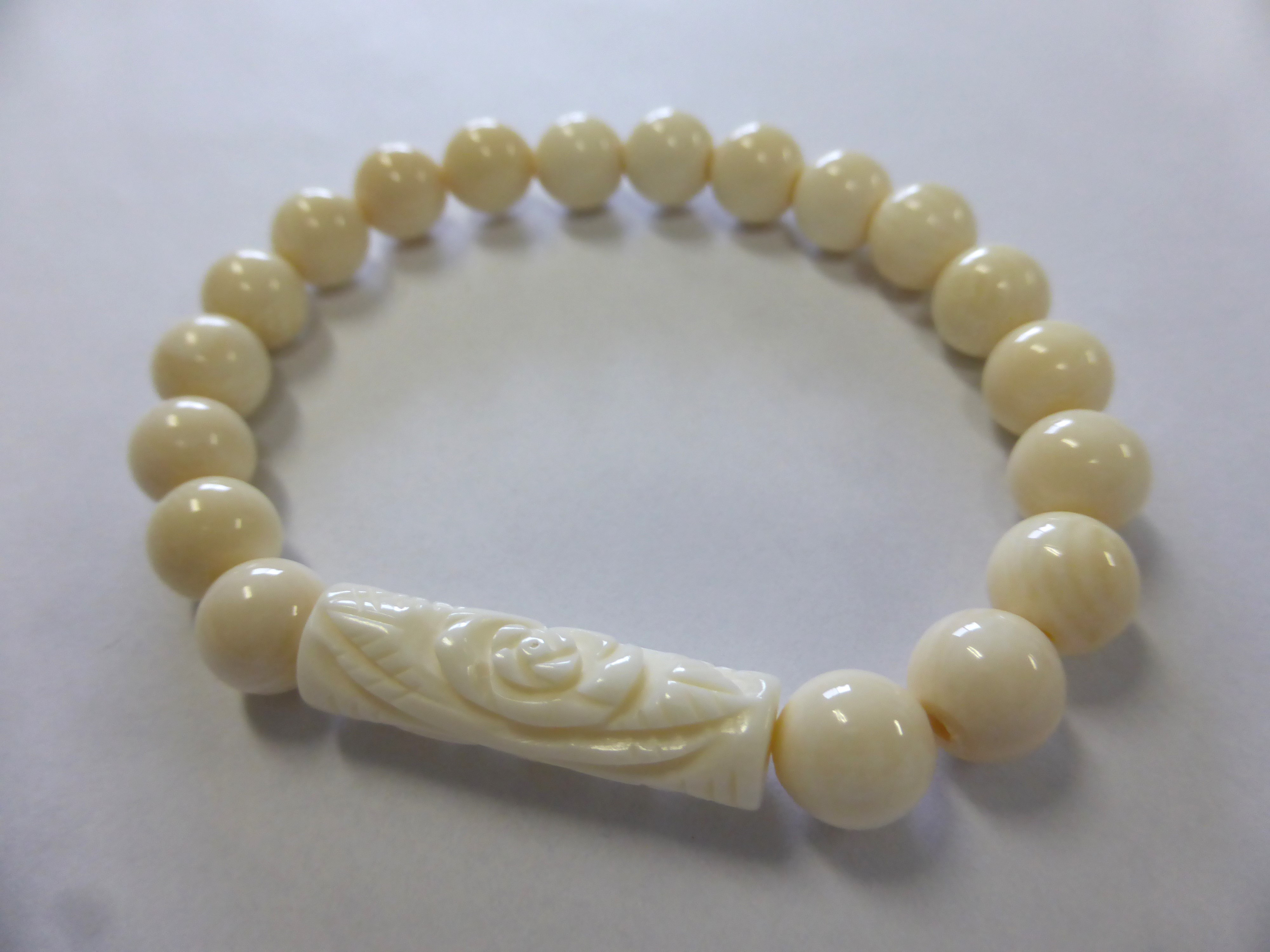 本象牙 アイボリーブレスレット（薔薇）