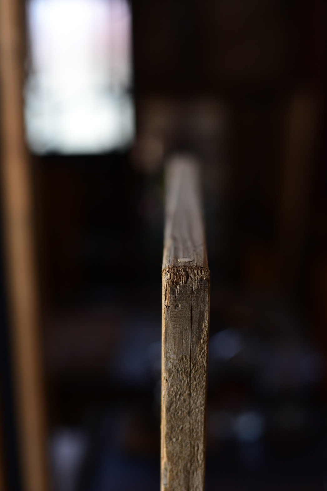 サイズオーダー できる　古材のスリムな姿見 ミラー　鏡