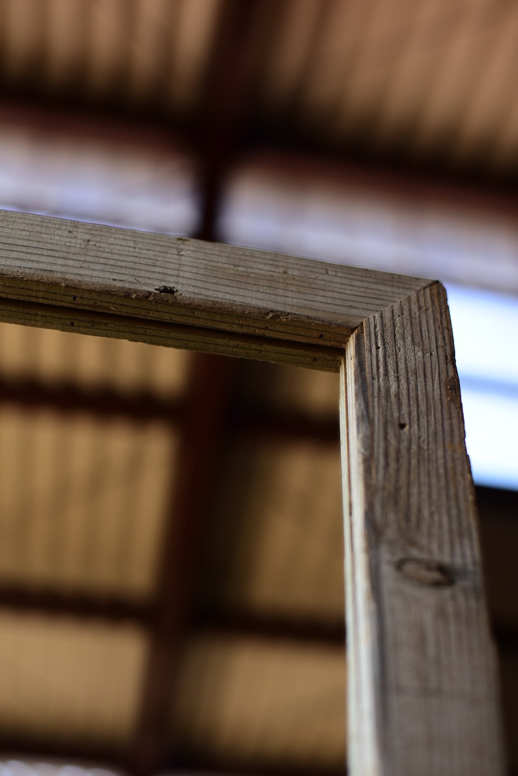 サイズオーダー できる　古材のスリムな姿見 ミラー　鏡