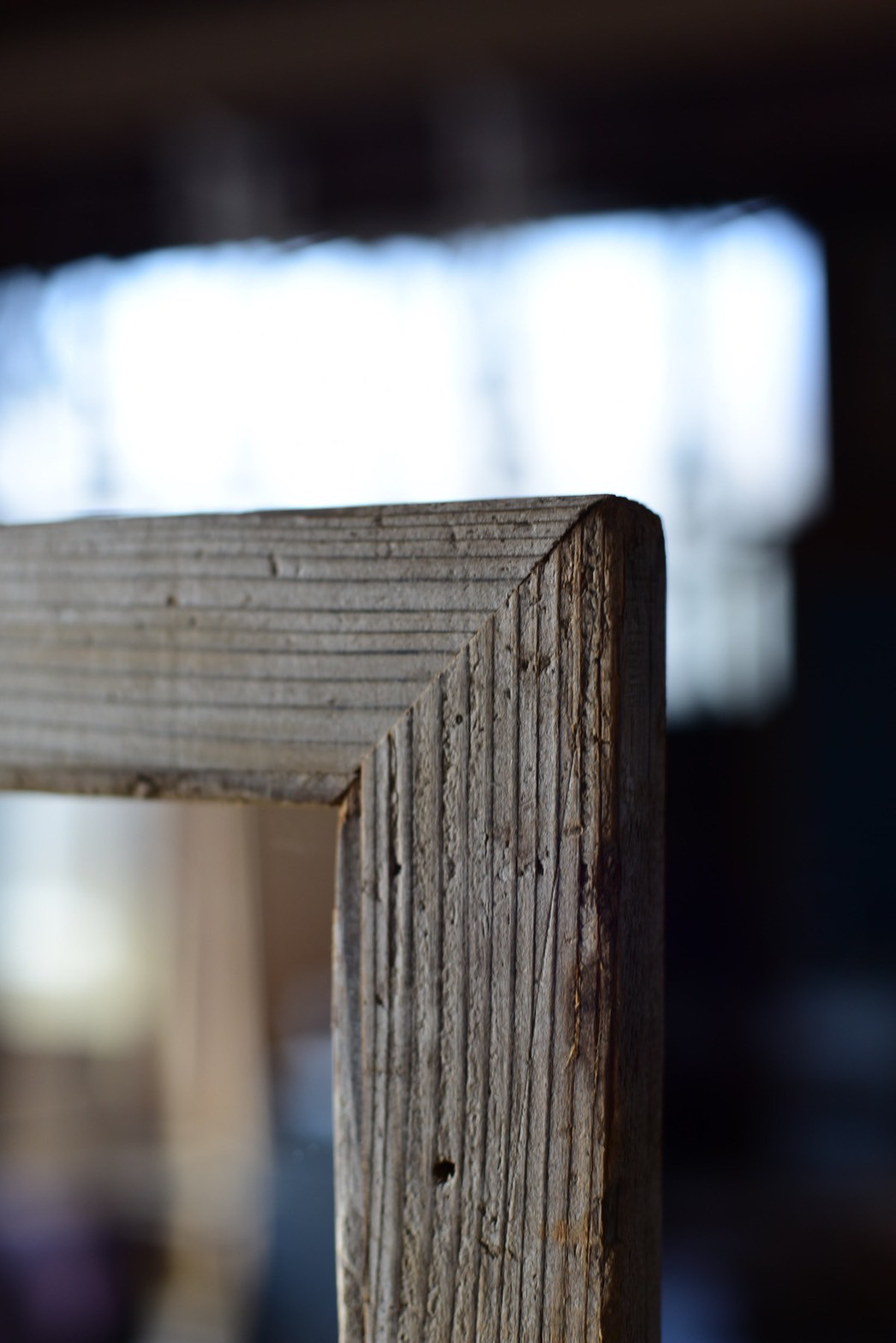 サイズオーダー できる　古材のスリムな姿見 ミラー　鏡