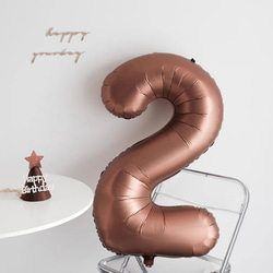 新作ナンバーバルーン　数字バルーン　誕生日　ゴム風船　　チョコレート おしゃれ 2枚目の画像