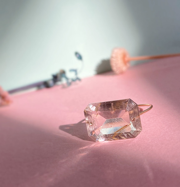 Prana candy gem ✴︎ゴールデンルチルクォーツ✴︎k14gf✴︎宝石ルースのリング✴︎1点もの 1枚目の画像