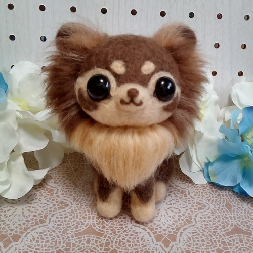チワワ(チョコタン)☆羊毛フェルト☆【再販/受注製作】 羊毛