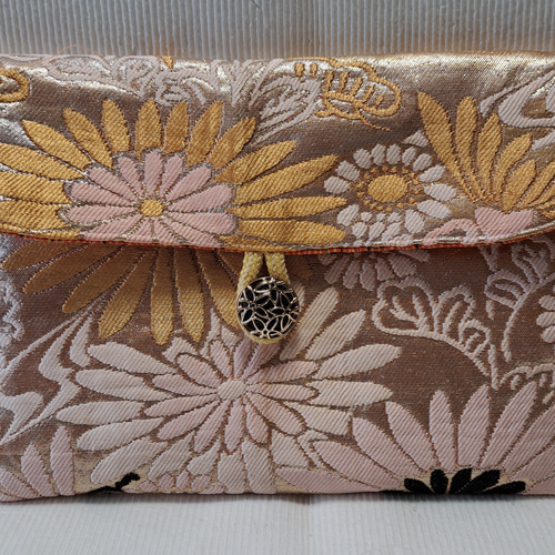 御朱印帳入れ 収納ポーチ シルバー 華文 刺繍 その他ケース