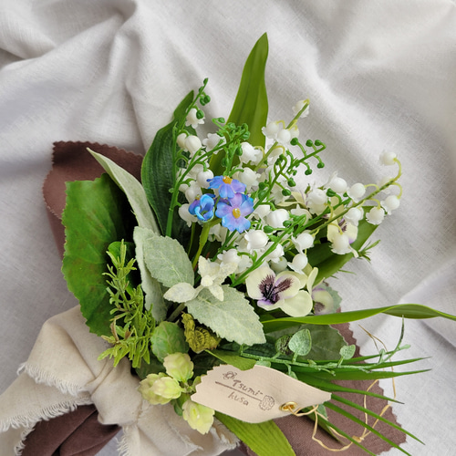 ｱｰﾄﾌﾗﾜｰ>すずらんの花束(ブーケ) アートフラワー Tsumi-kusa 通販