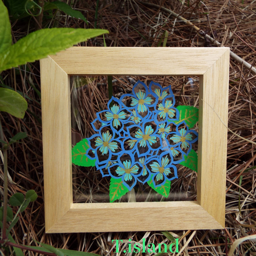 紫陽花ミニガラス梅雨を楽しむ植物アート＊窓辺のアート〜木の