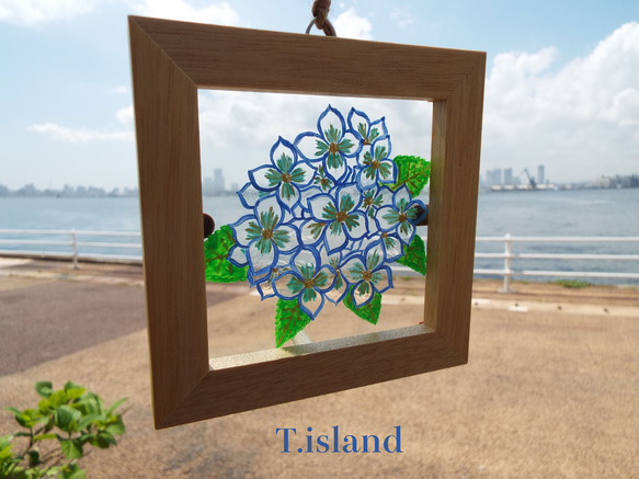 紫陽花ミニガラス梅雨を楽しむ植物アート＊窓辺のアート〜木の