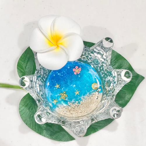 kirara*45 星の砂 太陽の砂 がろ イルカ グラデーション レジン ヘアゴム