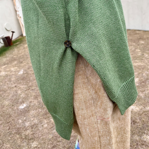 新色登場！お尻まで隠れる丈♪サイドタックのコットンニット