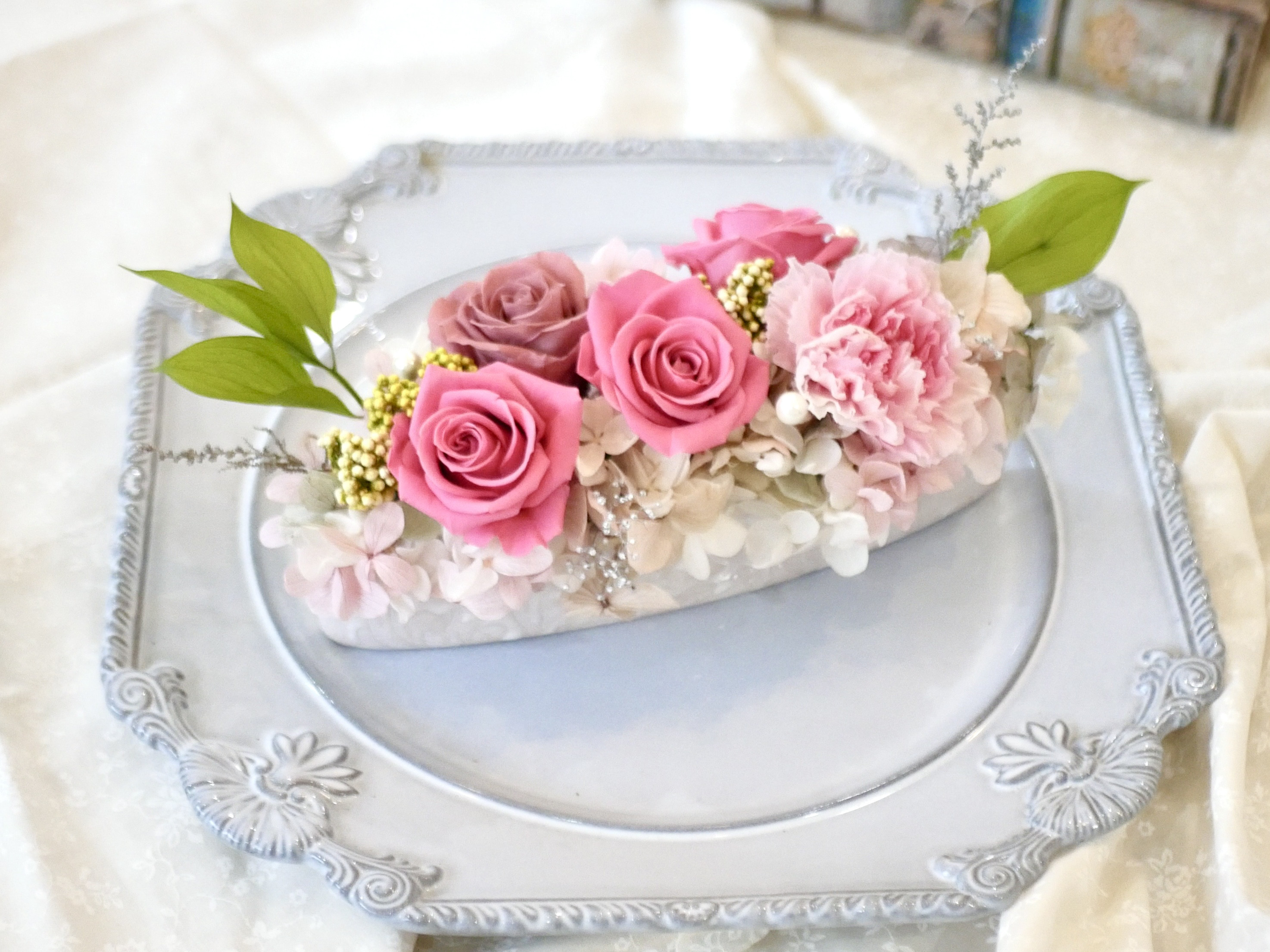 アミファ amifaプリザーブドフラワー花材まとめローズ、カーネーション