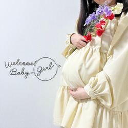 マタニティーフォトセット　ウェルカムベイビー　welcome baby ワイヤークラフト　ワイヤーアート　シンプル 5枚目の画像