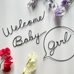 マタニティーフォトセット　ウェルカムベイビー　welcome baby ワイヤークラフト　ワイヤーアート　シンプル 7枚目の画像