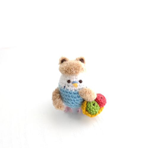 受注制作】セキセイインコのあみぐるみクマさんver. あみぐるみ ainote