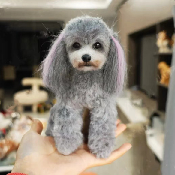 【オーダーメイドペット】羊毛フェルト、うちの子　犬ぬいぐるみ、フェルト犬、羊毛犬、肖像画、犬猫人形 プレゼントやギフトに 100% 模様