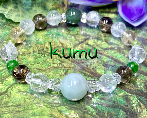 五感で感じるブレス〜12mm ビルマ産本翡翠 ジェダイド ヒマラヤ水晶