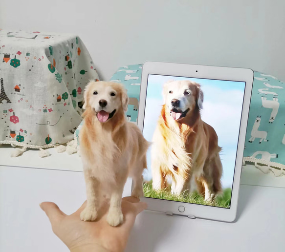 【オーダーメイドペット】羊毛フェルト、うちの子　犬ぬいぐるみ、フェルト犬、羊毛犬、肖像画、犬猫人形 プレゼントやギフトに 100% 模様