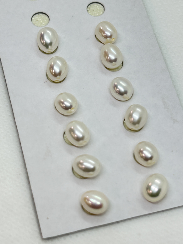 淡水真珠5.5mm珠 片穴 おまかせペア（2珠） 1枚目の画像