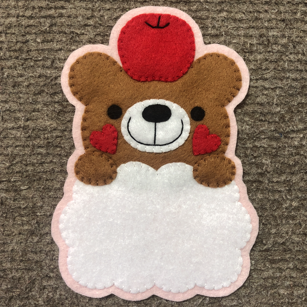 くまさんとうさぎ　フェルト名札　ワッペン