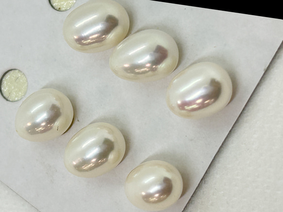 淡水真珠7mm珠 片穴 おまかせペア（2珠） 1枚目の画像