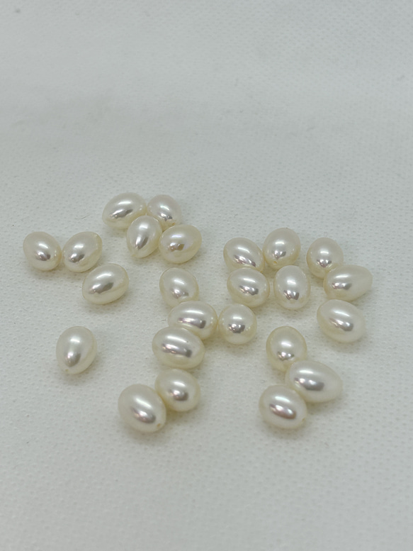 淡水真珠7mm珠 片穴 おまかせペア（2珠） 2枚目の画像