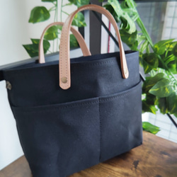 Kurashiki Canvas x Tanned Leather Mini Tote 手工機器人 第5張的照片