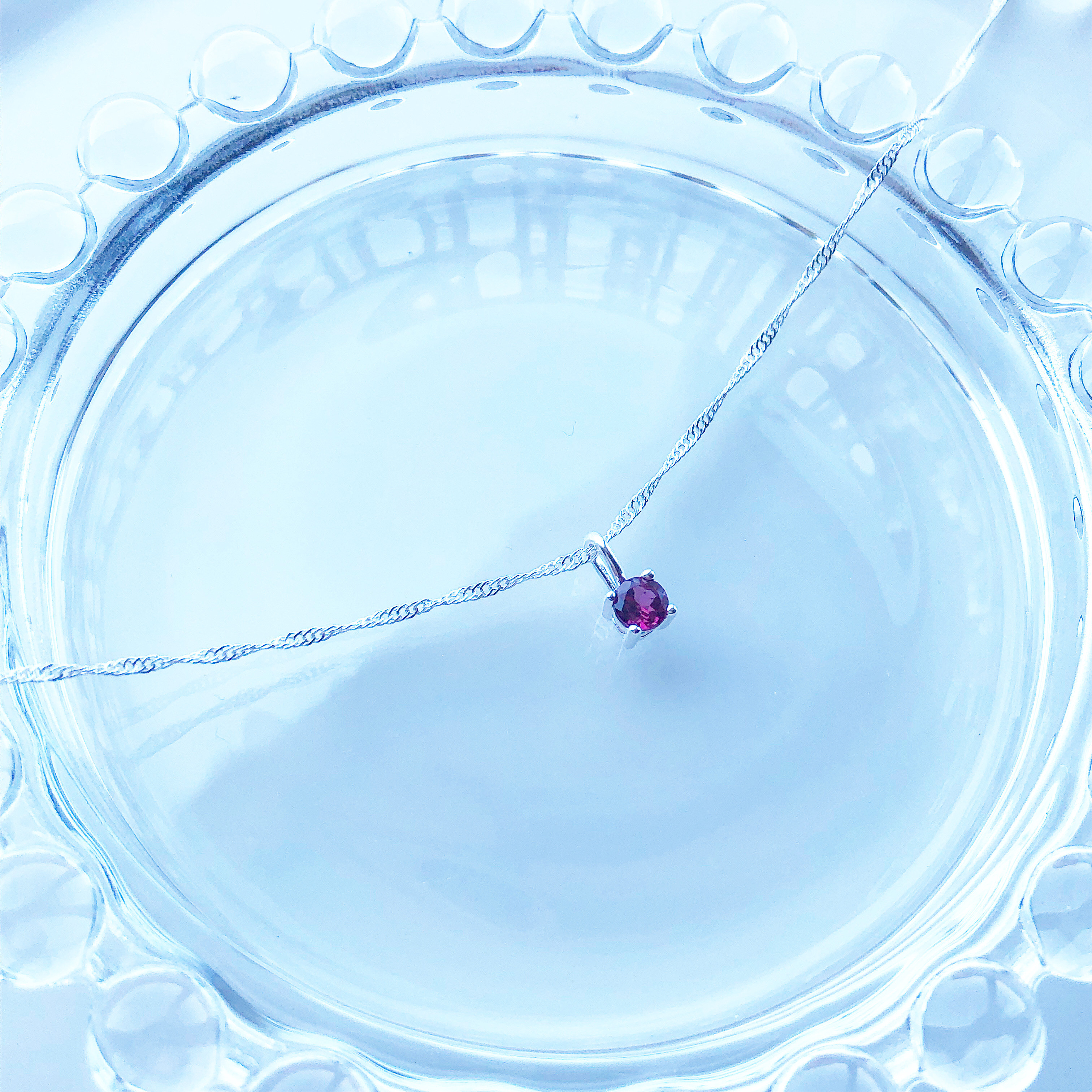 silver925 ロードライトガーネット ☆*:.｡.プチネックレス【天然石ssサイズ】