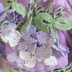 OYA crochet chiffon shawl [Flower of Wind] Lavender 第4張的照片