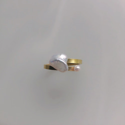 現品限り！真鍮　淡水パールリング 指輪 【806】 1枚目の画像