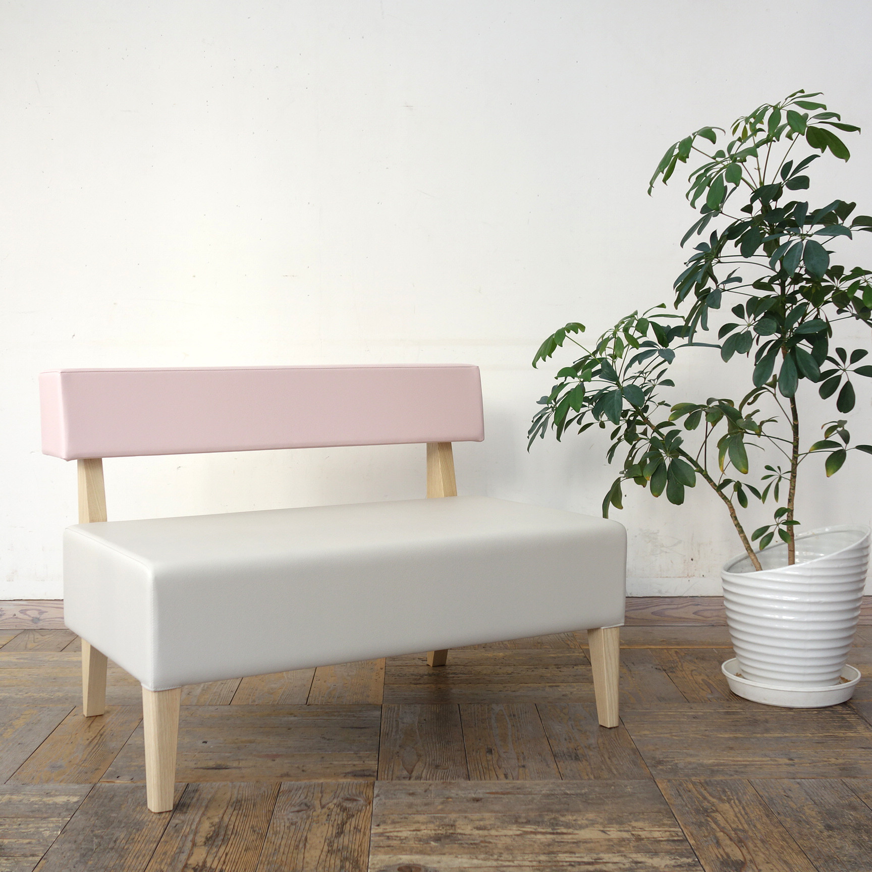 1.5 seater Border sofa(NA×座ライトグレーAL-8643&背ピンクAL-8677)