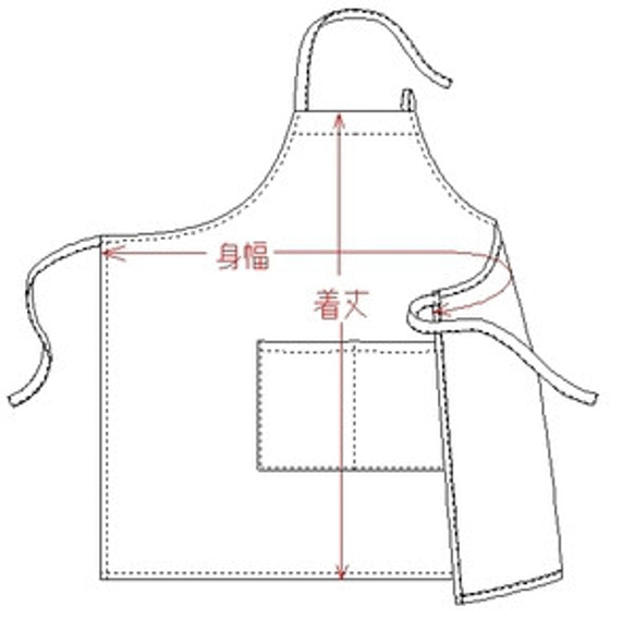 ブルー* 北欧風 カフェエプロン 9枚目の画像