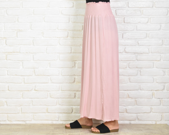 添加了新顏色！ Cool Relaxed Wide Flare Pants &lt;粉色&gt; 第5張的照片