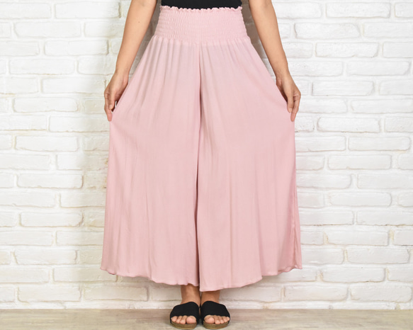 添加了新顏色！ Cool Relaxed Wide Flare Pants &lt;粉色&gt; 第4張的照片