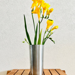 サージカルステンレス製 錆びない 円筒花瓶/ 中 一輪挿し・花瓶・花器