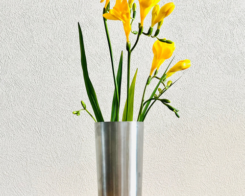 サージカルステンレス製 錆びない 円筒花瓶/ 中 一輪挿し・花瓶・花器