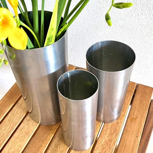 金属製円筒形花瓶 羽根の持ち手付き CRAFT STORE｜食器・生活雑貨の