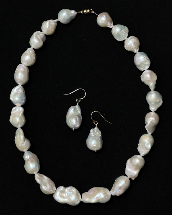 【ラスト】Big baroque pearl necklace / ビッグバロックパールネックレス 2枚目の画像