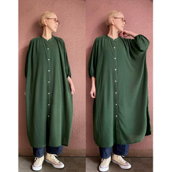 RATA❤️寬鬆大輪廓的長襯衫❤️柔軟的材質，優雅時尚的顏色❤️成熟的綠色 第2張的照片