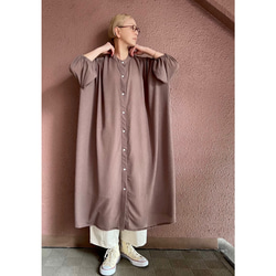 RATA❤️選擇你的長度❣️寬鬆大款長襯衫❤️柔軟面料，優雅時尚的顏色❤️柔軟蓬鬆的摩卡色 第5張的照片