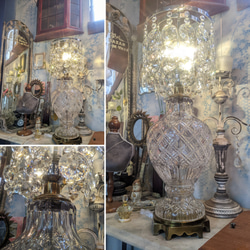 エレガントなランプ  クリスタルガラス シャンデリア  アンティークランプ  エントランスランプ  #アップサイクル 2枚目の画像